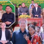 លោក អ៊ុំ ចន ប្រធានក្រុមប្រឹក្សាក្រុងអរិយក្សត្រ អមដំណើរថ្នាក់ដឹកនាំខេត្តកណ្តាល ក្នុងពិធីបើកការដ្ឋានស្ថាបនាផ្លូវបេតុងអាមេជាង ៧គីឡូម៉ែត្រ តភ្ជាប់សង្កាត់បារុង ទៅឃុំវិហារសួគ៌