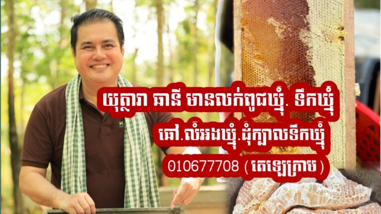 ឱកាសចុងក្រោយនៃរដូវកាល៖ ការប្រមូលផលឃ្មុំផ្កាមៀនធម្មជាតិ នៅចម្ការកោះក្របី នឹងចាប់ផ្តើមនៅថ្ងៃសៅរ៍នេះ